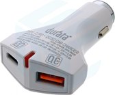 Durata - 36W - QC 3.0 - Car Charger - Met USB C & USB port
