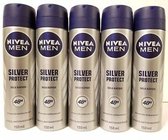 MULTI BUNDEL 5 stuks Nivea MEN SILVER PROTECT - deodorant - spray 150 ml