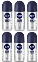Bol.com NIVEA MEN Silver Protect Dynamic Power - 6 x 50 ml - Voordeelverpakking - Deodorant Roller aanbieding