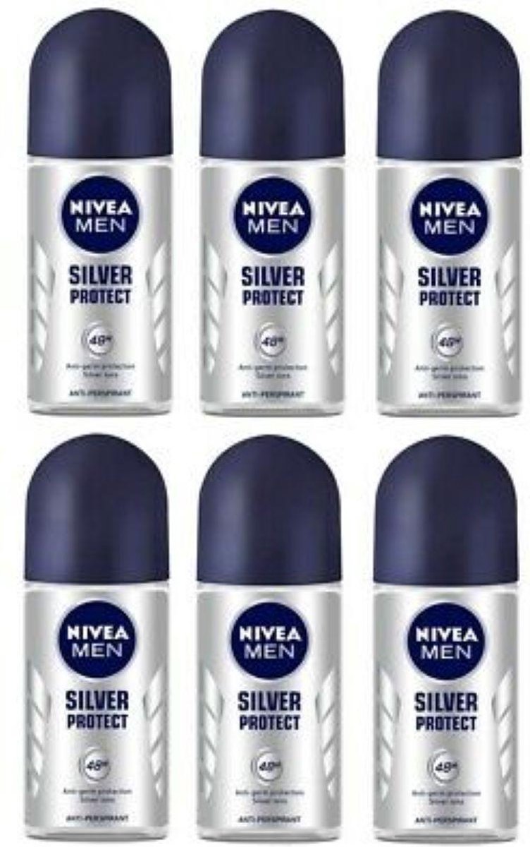 NIVEA MEN Silver Protect Dynamic Power - 6 x 50 ml - Voordeelverpakking - Deodorant Roller - NIVEA