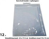 PVC Durable Zipper bag - Retail Verpakking - Euro header - Groot- 12 Pack