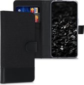 kwmobile telefoonhoesje voor Motorola One Fusion+ / One Fusion Plus - Hoesje met pasjeshouder in antraciet / zwart - Case met portemonnee