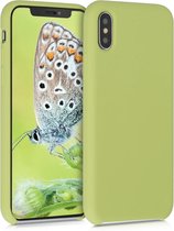 kwmobile telefoonhoesje voor Apple iPhone X - Hoesje met siliconen coating - Smartphone case in matcha groen