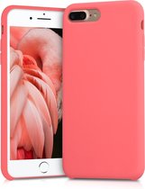 kwmobile telefoonhoesje geschikt voor Apple iPhone 7 Plus / iPhone 8 Plus - Hoesje met siliconen coating - Smartphone case in neon koraal