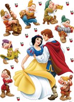 Disney muursticker Sneeuwwitje geel, blauw en rood - 600198 - 65 x 85 cm