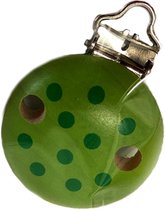 Pram clip Groen peuter |kind |houten | stippen patroon | Fopspeen Clip | Baby Speen Clip | Speen Koord | Riem | Lint