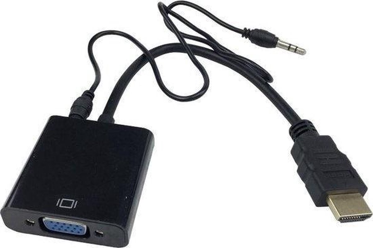 HDMI to VGA Adapter met Audio Kabel Converter Omvormer voor PC / Laptop - Merkloos