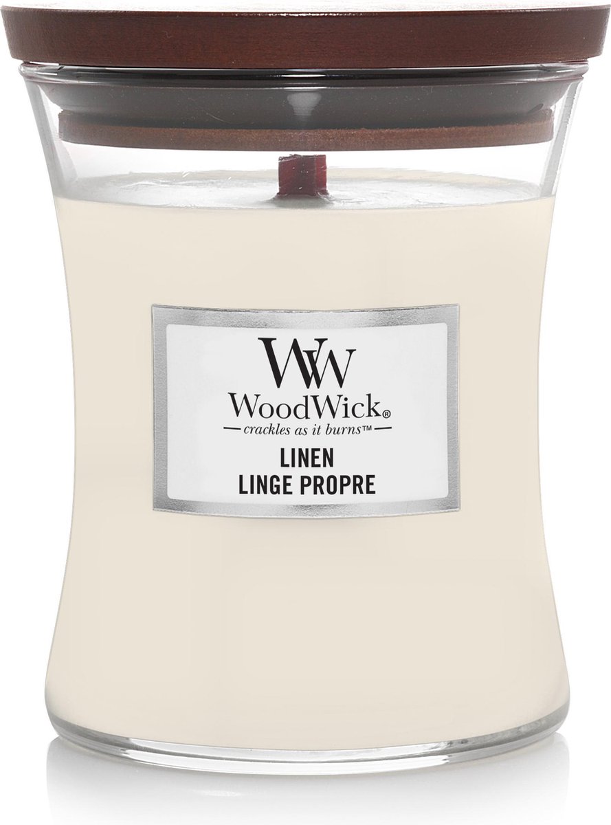 WoodWick kaars Medium Linen