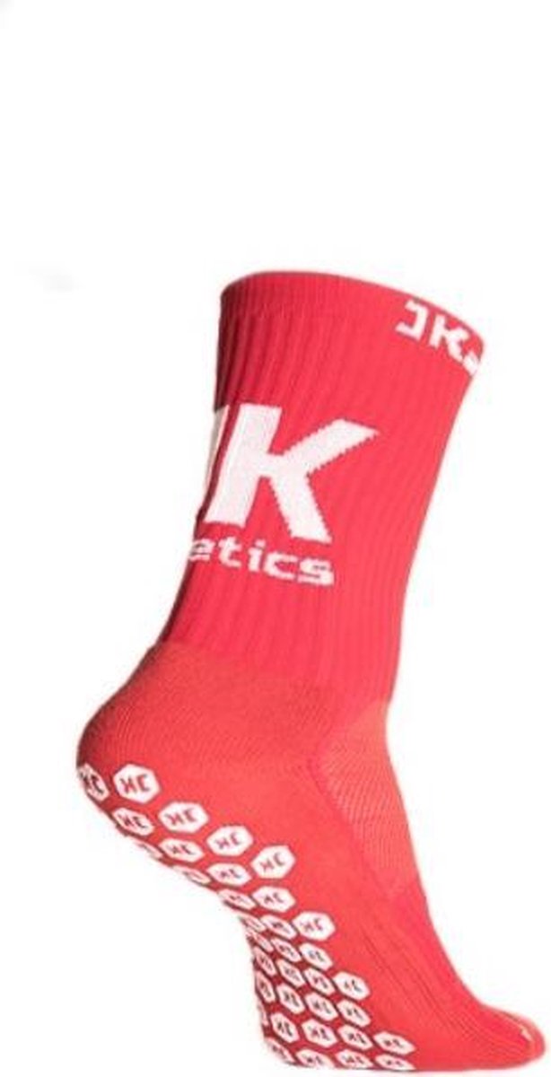 JK Athletics Sokken - Grip Sokken - Rood - Anti Blaren - One size - Hoge Kwaliteit - Ideaal voor tijdens je voetbaltraining