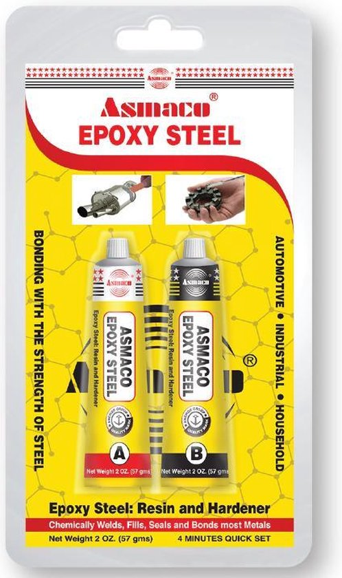 Afbeelding van Asmaco® Epoxy Steel | Vloeibaar Staal | Superkrachtig - 16000 PSI! | Non-krimping | Olie- en water resistent | Hittebestendig | Koudlas