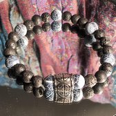 Wellness-House | Buddha Design Air | Heren Armband | Vaderdag Cadeau | Buddha Armband | Zen Armband | Zen Cadeau | Crab Frost Agaat | Lava