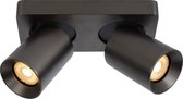 Lucide NIGEL - Plafondspot - LED Dim to warm - GU10 - 2x5W 2200K/3000K - Zwart Staal