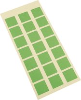 Vierkante etiketten, zelfklevend, 25 x 25 mm, 21 per vel Groen