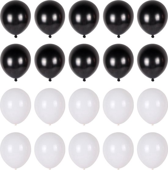 Walter Cunningham Vulkaan Chemicus Ballonnenset zwart wit 20 stuks - Zwarte witte ballonnen set - verjaardag  versiering... | bol.com