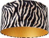 QAZQA cilinder velours - Klassieke Lampenkap - Ø 50 cm - Zebra print -