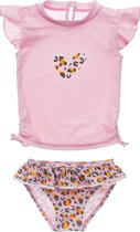 Snapper Rock - UV-zwemset voor baby meisjes - Korte mouwen - Leopard Love - Roze - maat 86-92cm