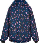 Color Kids - Ski-jas voor meisjes - AOP - Donkerblauw/Multi - maat 152cm