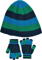 Color Kids - Beanie en handschoenen set voor jongens - Lichtblauw - maat 54CM