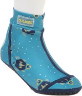 Duukies - Jongens UV-strandsokken - Astronaut Petrol - Lichtblauw - maat 28-29EU