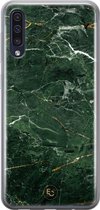 Samsung Galaxy A50 siliconen hoesje - Marble jade green - Soft Case Telefoonhoesje - Groen - Marmer