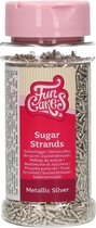 FunCakes Sugar Strands - Metallic Zilver - 80g - Sprinkles Taartdecoratie