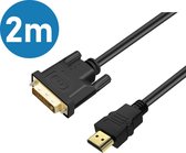 Vues DVI-D naar HDMI - HDMI naar DVI-D Adapter Kabel - Ondersteund Full HD - 2 Meter - Gold Plate Connnector