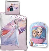 Disney Frozen Dekbedovertrek Elsa - Eenpersoons - 140 x 200 cm - 100% katoen- kussen 65x65, incl. Frozen nachtlampje