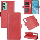 OnePlus 9 hoesje - MobyDefend Luxe Wallet Book Case (Sluiting Zijkant) - Rood - GSM Hoesje - Telefoonhoesje Geschikt Voor: OnePlus 9