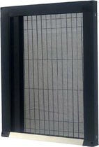 Horren fabriek Plisséhordeur platina - Insectenwering - 90x250 cm - Plissé hordeur - Roomwit Ral9001 - Zwart gaas