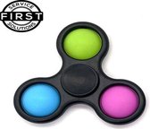 FSS® Pop It - Fidget Toys - 3 Kleuren - Pop It Fidget Toy - Fidget Toys Pakket - 2 IN 1 - Simple Dimple - Fidget Spinner- Fidget Toys Pop It - 3 Kleuren - Roze - Wit - Blauw - Zwart