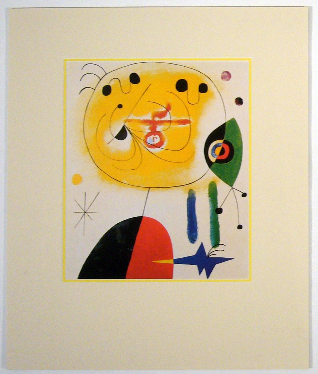 Catch Projecten Poster in dubbel passe-partout - Miro - Et fixe les cheveux - Kunst - 50 x 60 cm Kleur