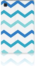 Cover Case Samsung Galaxy Tab A7 (2020) Cover met Magneetsluiting Zigzag Blauw
