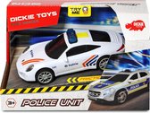 Dickie Toys Porsche SOS Belgische Politiewagen - 15 cm - Licht & Geluid - Speelgoedvoertuig