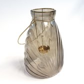 Goldbach - windlicht / vaas met goudkleurig handvat - 24 cm hoog