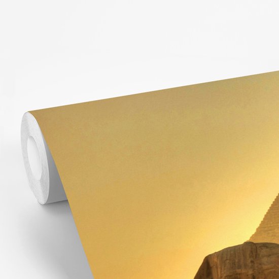 Papier peint photo en vinyle - Le Sphinx de Gizeh dans la lumière du soir en Egypte largeur 360 cm x hauteur 240 cm - Tirage photo sur papier peint (disponible en 7 tailles)