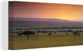Lever de soleil sur le parc national du Masai Mara au Kenya Toile 40x20 cm - Tirage photo sur toile (Décoration murale salon / chambre)