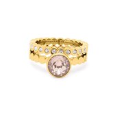 Melano Twisted Sparkle Like Glitter ring set - dames - goudkleurig - maat 56