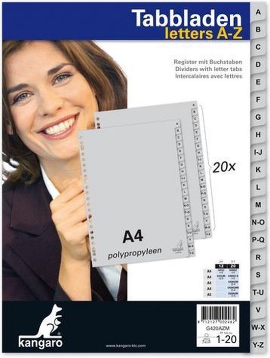 Kangaro Divisori A5 In PP 120 Micron - 10 Pezzi, 17 Righe, Colori Assortiti, Per Registri - Foto 3