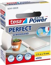 tesa® Klussentape Extra Power 19 mm x 2,75 m, wit (rol 2.75 meter) - textieltape