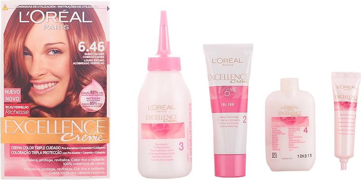 Permanente Kleur Excellence L'Oreal Make Up Donker koper Lichtbruin Nº 6,46