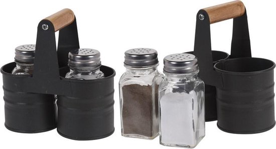 Maak plaats Clancy koffie Relaxwonen - Peper en zout strooier - Peper en zout stel - inclusief houder  | bol.com