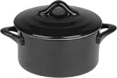 Cosy en Trendy Black - Ovenschotel Met Deksel - Zwart - 0,2l - D10xh5cm - Keramiek - (set van 6) en Yourkitchen E-kookboek