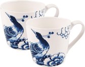 Mokken - set van 2 - Royal Delft - Delfts blauw - peacock - cappuccino mokken - theemok - cadeau voor vrouw