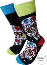 Verjaardag cadeautje voor hem en haar - Dia del Morte Mismatch - Dia del morte sokken - Leuke sokken - Vrolijke sokken - Luckyday Socks - Sokken met tekst - Aparte Sokken - Socks w