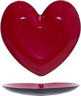 Dinerbord - Ontbijtbord - Plastic Bord Glossy Rood Hart - Ø 25 cm - Kunststof