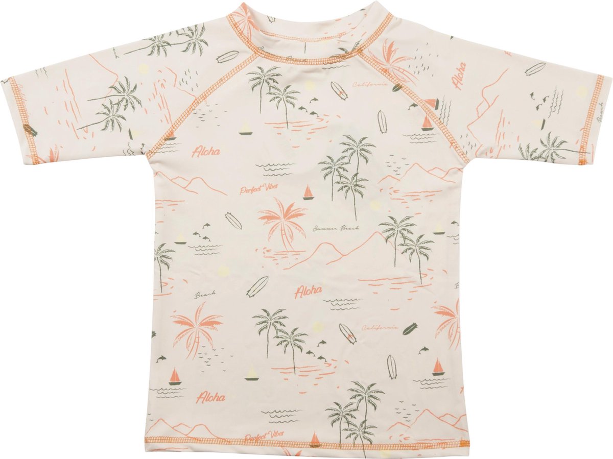Ducksday - Zwemshirt - UV beschermend - UPF50+ - korte mouw - unisex - Waikiki - 12 jaar