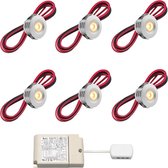 LED terrasoverkapping inbouwspot Pals inclusief trafo - i.c.m. Somfy IO / veranda / carport / serre / LED buitenverlichting / 3W / dimbaar / warmwit - set van 6 stuks
