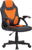 Bureaustoel - Kinderstoel - Kunstleer - Zwart/Oranje