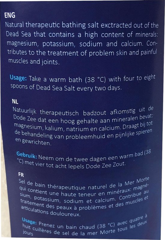 2x Dode Zeezout Pot 1000g (=2000g) | Therapeutisch Badzout - Natural Bio Store Finest Selection