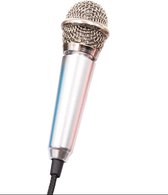 Mini Microfoon Zilver - Telefoon Microfoon - Voor Android & iOs - Draagbare Microphone - Karaoke - Opnemen Studio - 3.5mm - Te Combineren Met Audio